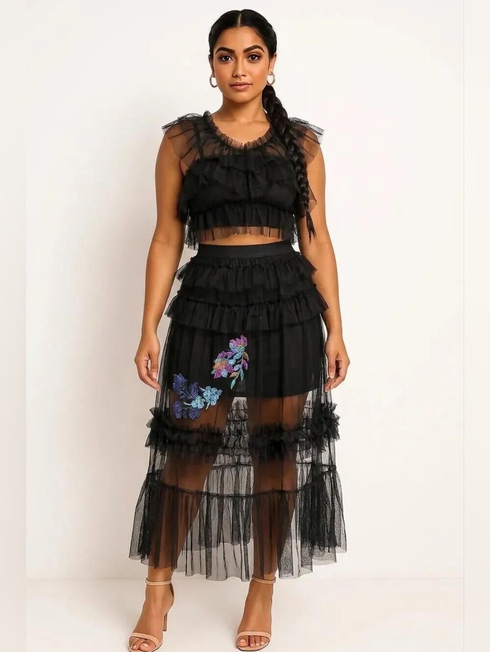 Stunning zara Tulle Overlay Skirt